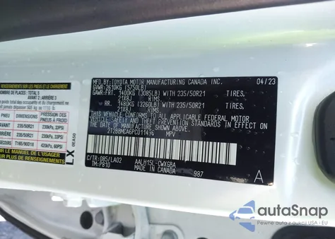 2023 Lexus Rx 350H Luxury z USA, uszkodzony, nr VIN 2T2BBMCA6PC011496